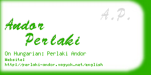 andor perlaki business card